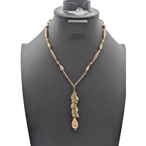 Lauren Conrad Rose & Gold Tone Y Drop Beaded 16"-18_ Necklace